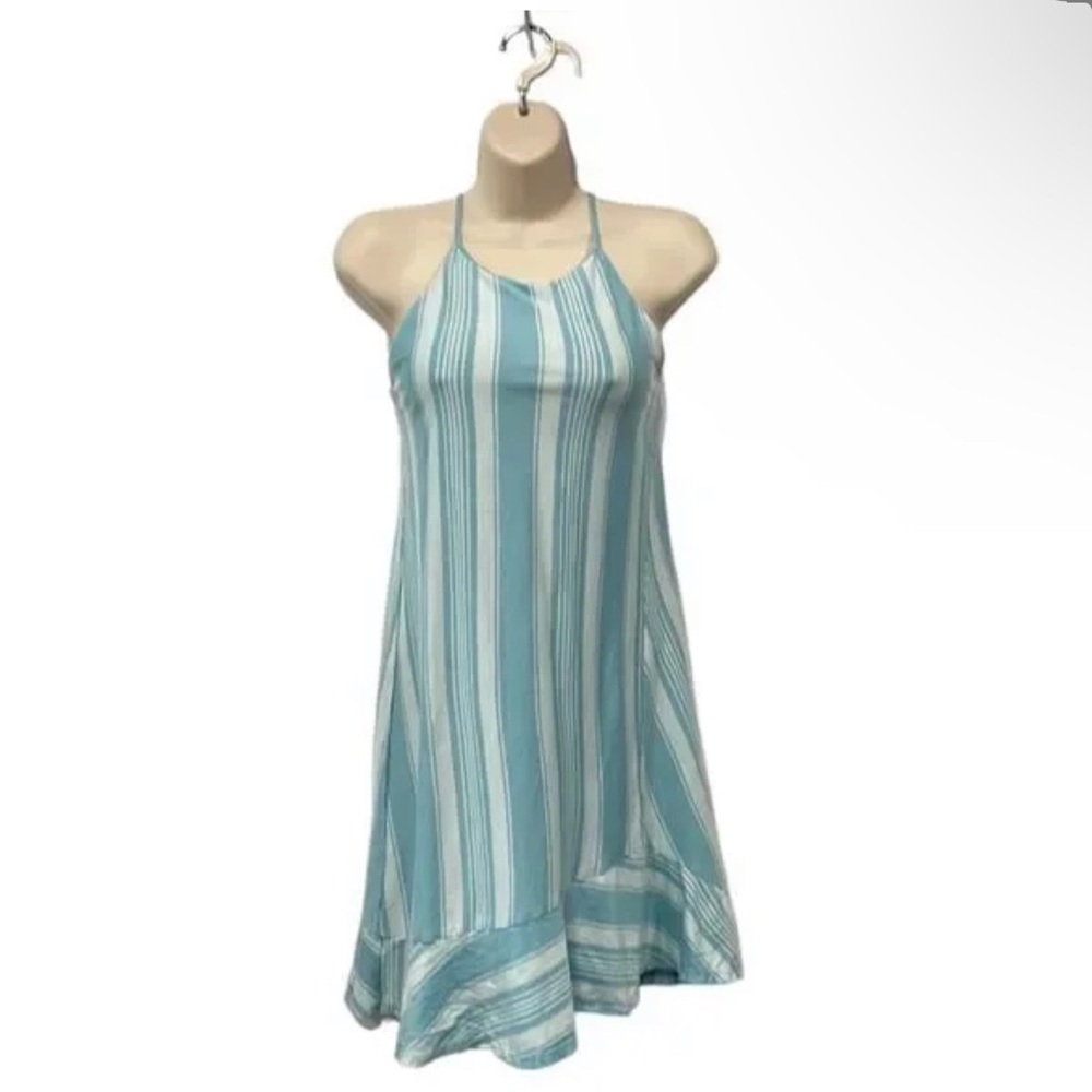 NEW Patagonia Womens Alpine Valley Knit Dress Shelf Bra Granite Stripe Dam Blue